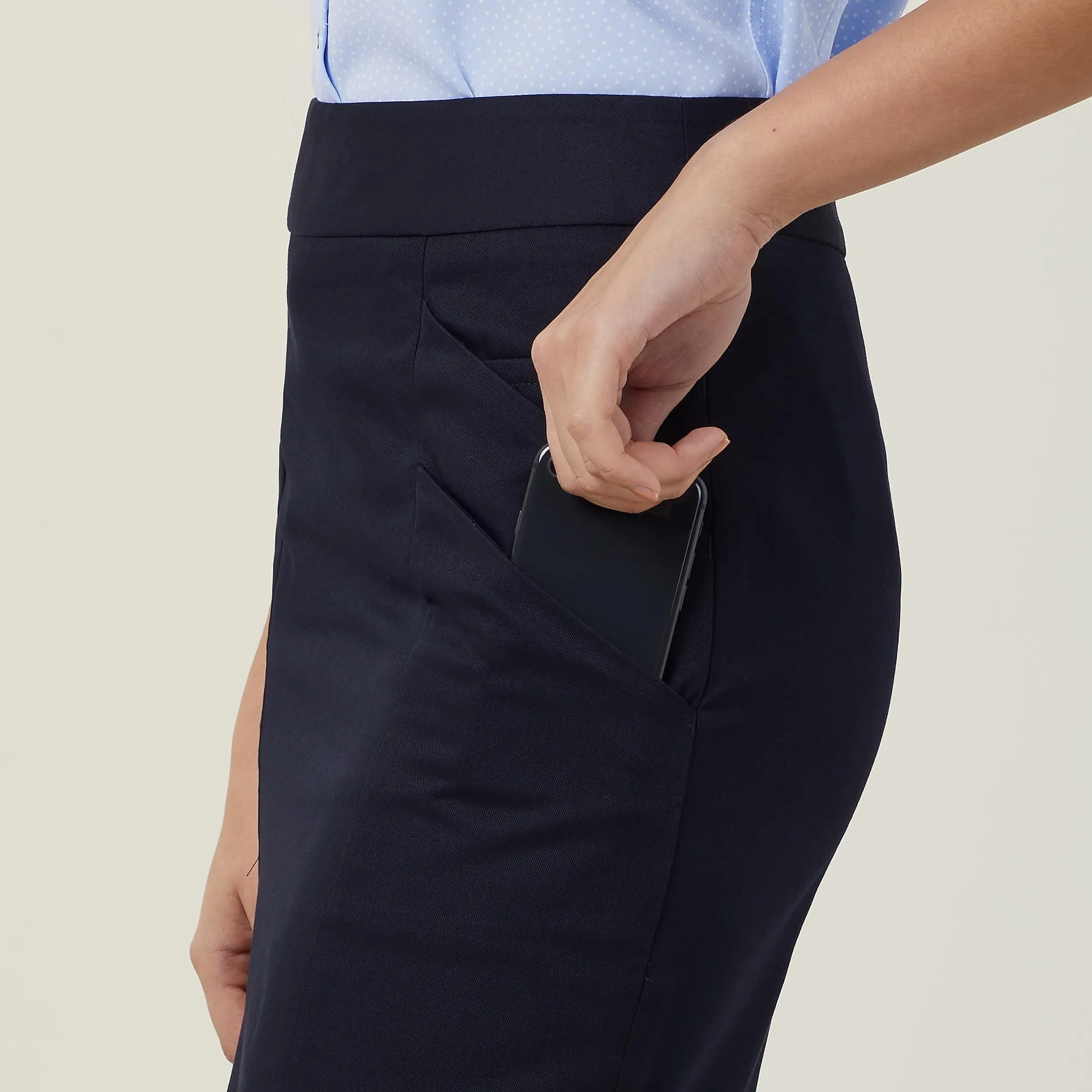 NNT Women's Poly Viscose Gaberdine Health Tech Skirt - Ink Navy