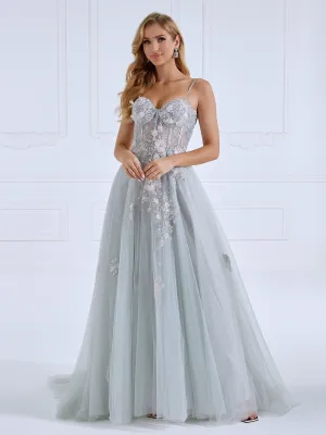 Off Shoulder Side Slit Long Dress Elegant Prom Dress with Lace Appliques #17299