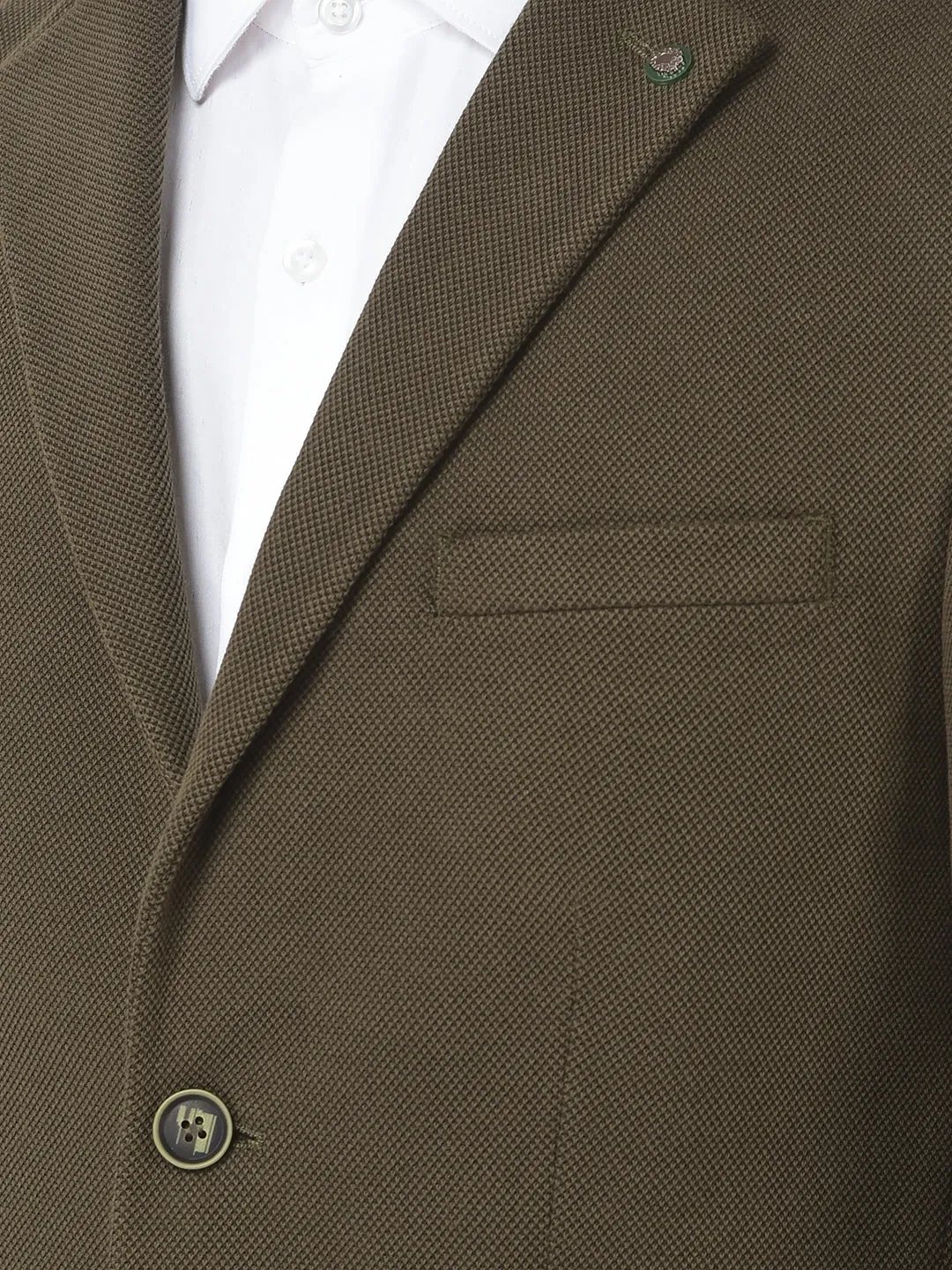 Olive Single-Breasted Blazer