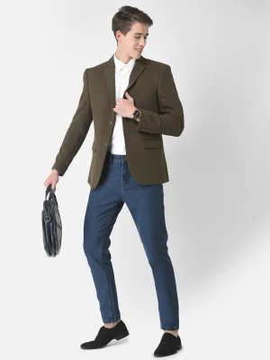 Olive Single-Breasted Blazer