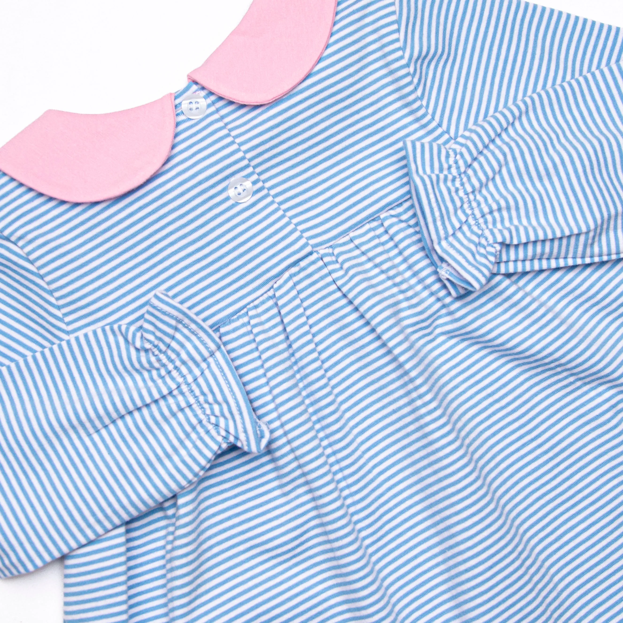 Olivia Legging Set, Pink and Medium Blue Stripe