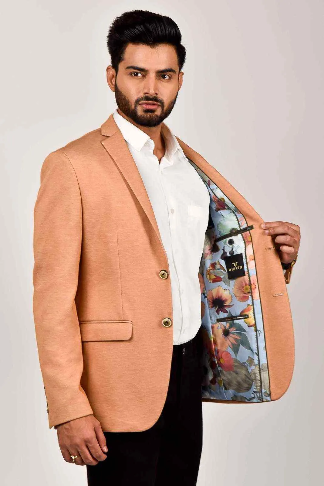 Orange Knitted Blazer for all Occasions