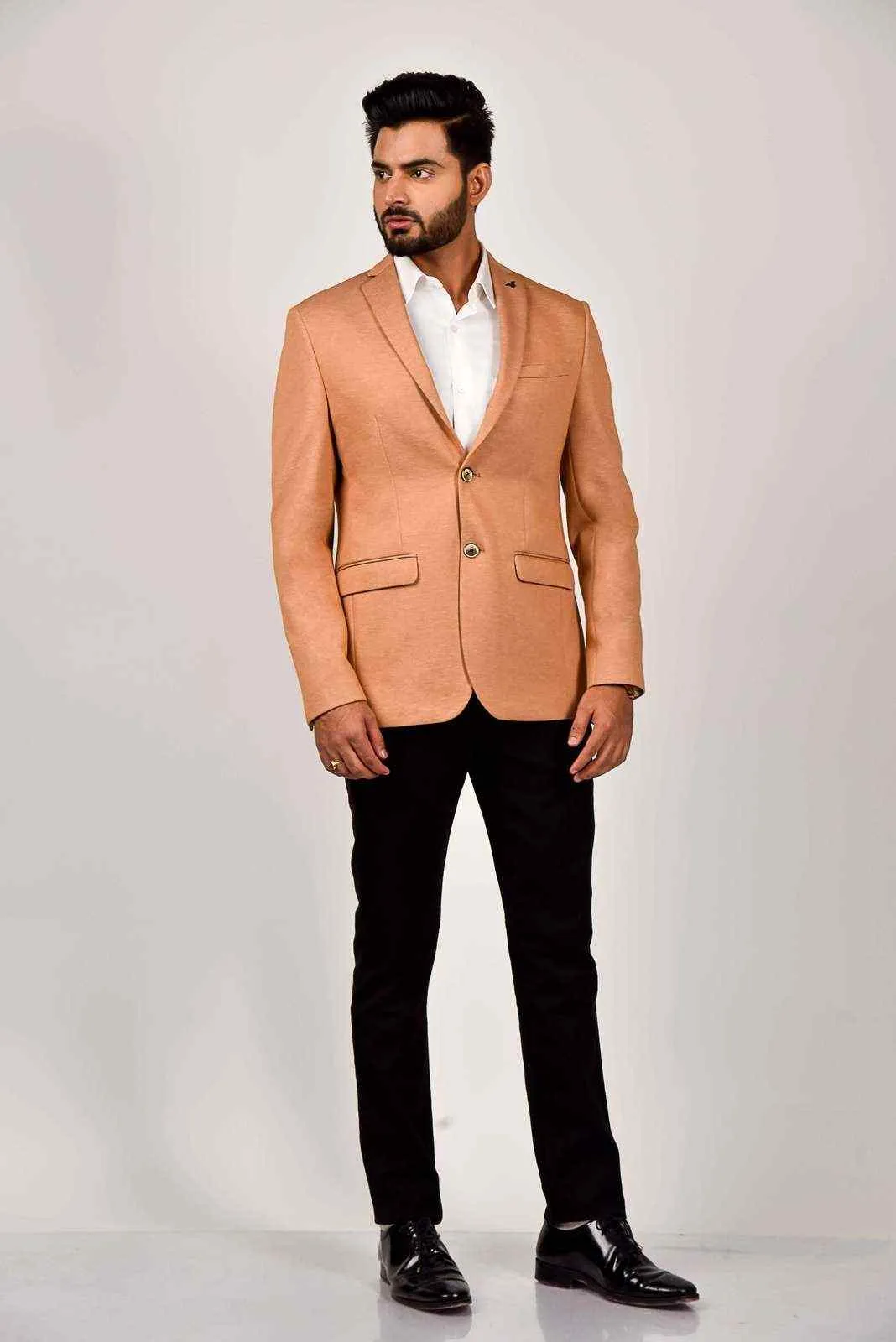 Orange Knitted Blazer for all Occasions