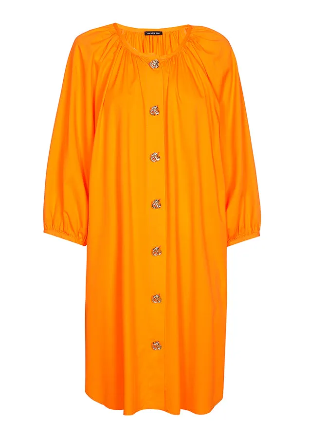 ORANGE LOOSE STRETCH DRESS