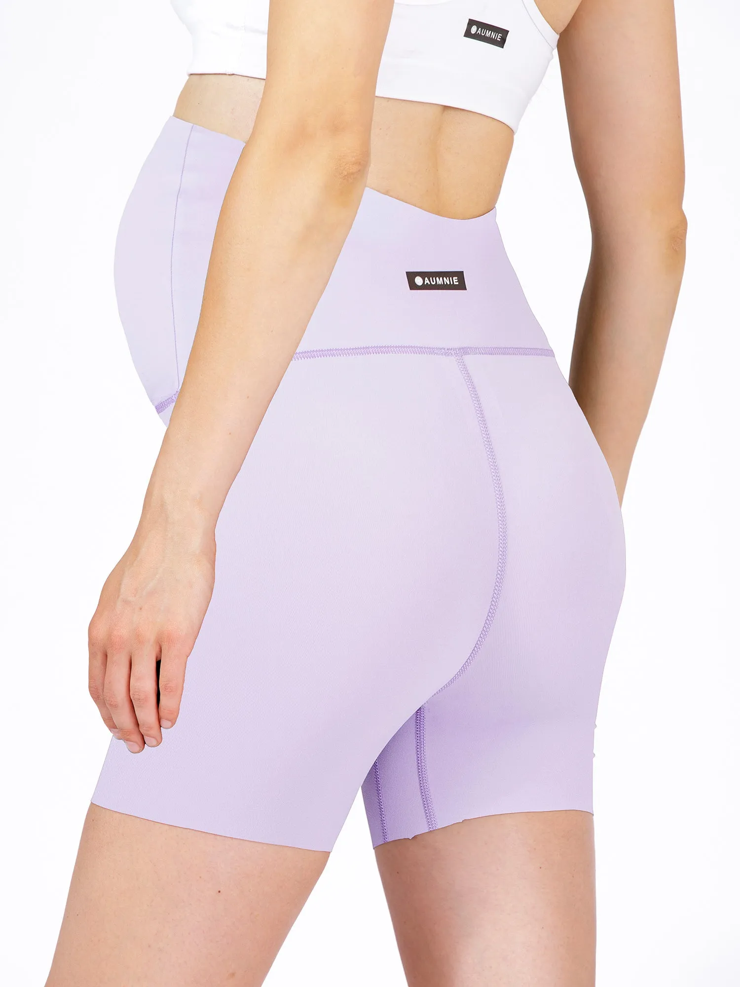 OVER THE BUMP MATERNITY NUDE SHAPE 6" SHORTS, AMETHYST