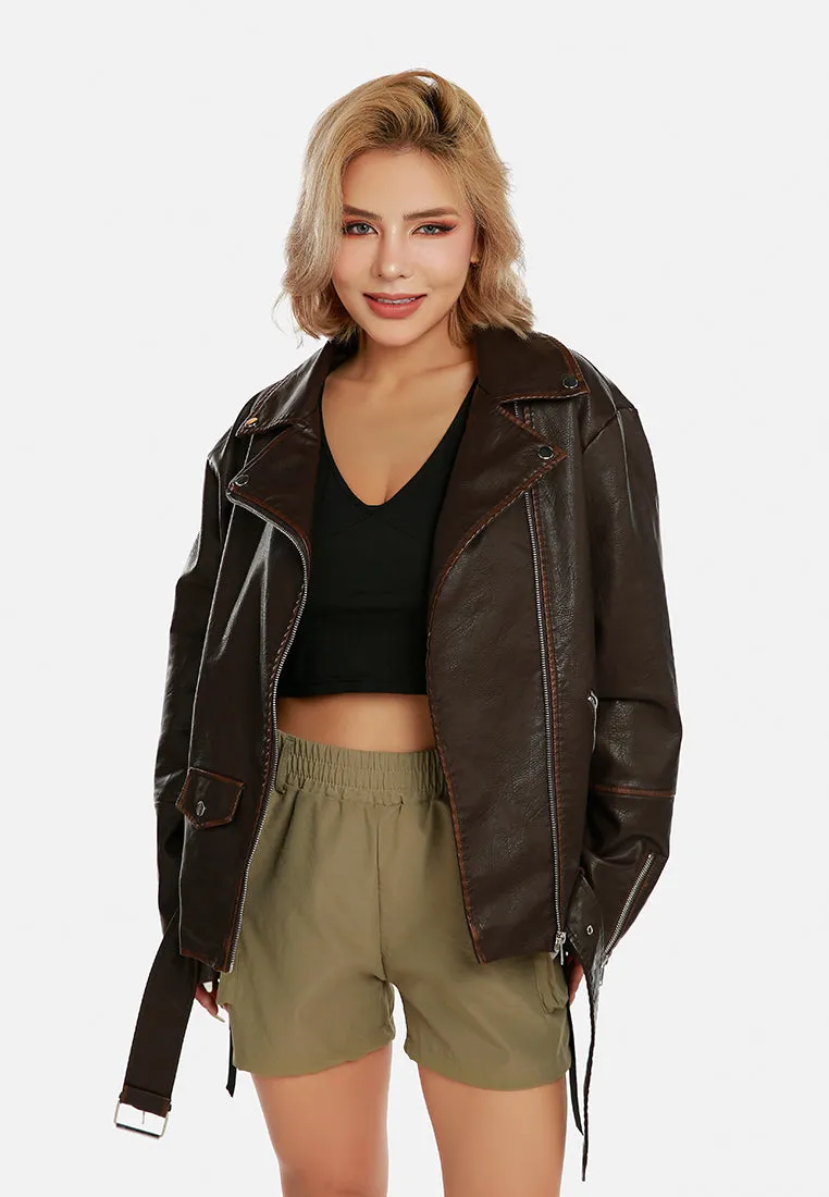 Oversized Biker Jacket By RUW
