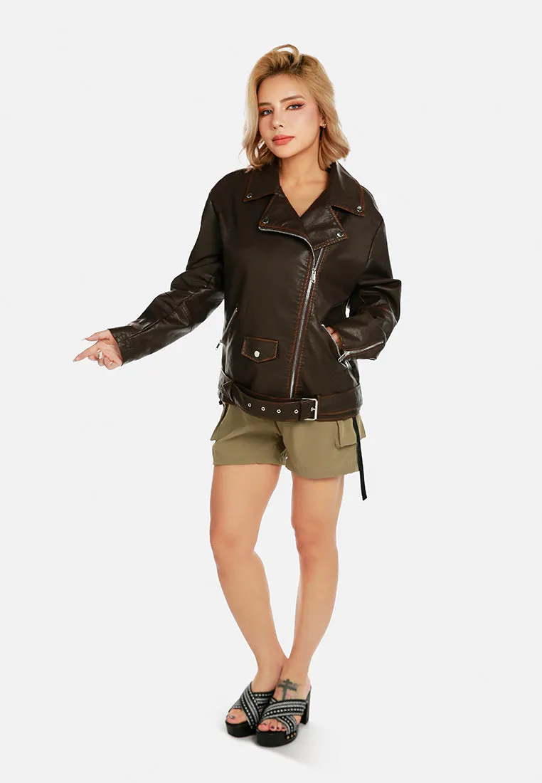 Oversized Biker Jacket By RUW