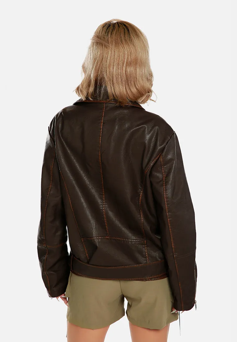 Oversized Biker Jacket By RUW