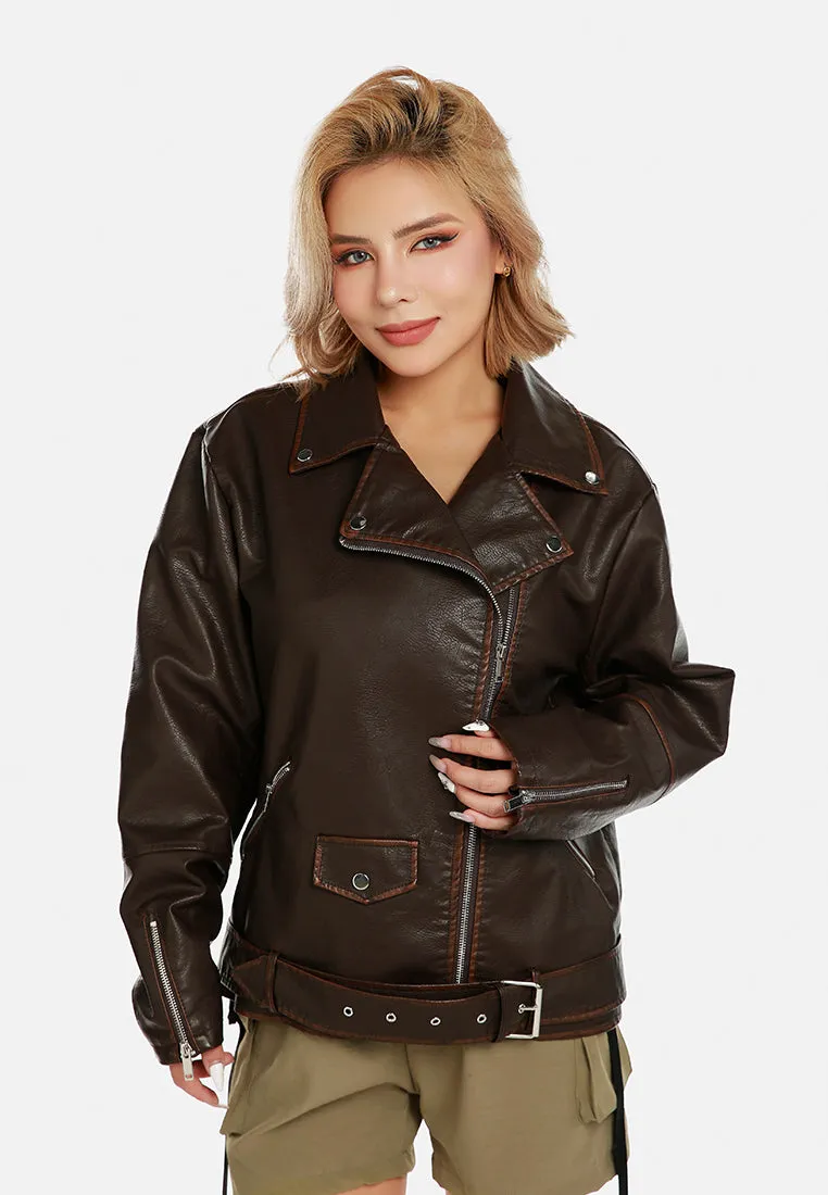 Oversized Biker Jacket By RUW