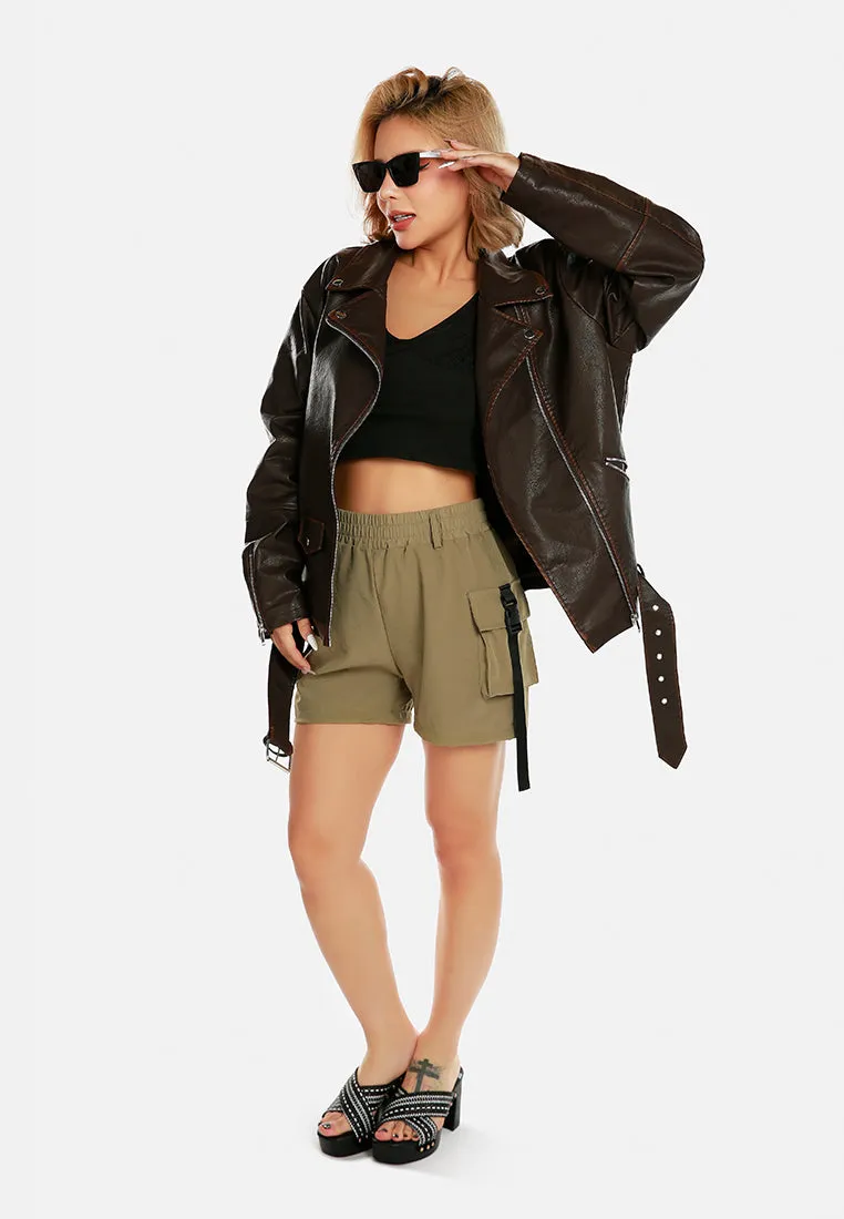 Oversized Biker Jacket By RUW