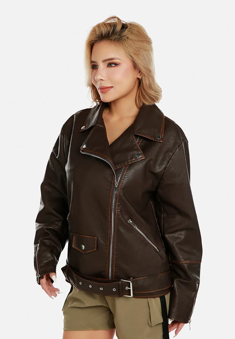 Oversized Biker Jacket By RUW