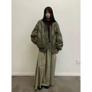 Oversized Quilted Bomber Jacket
