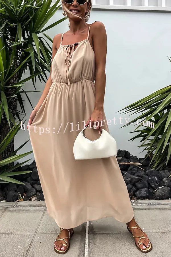 Passionate Sahara Beaded Tie-up Design Loose Maxi Dress