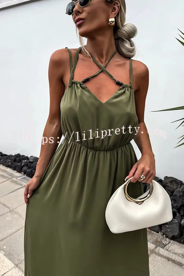 Passionate Sahara Beaded Tie-up Design Loose Maxi Dress