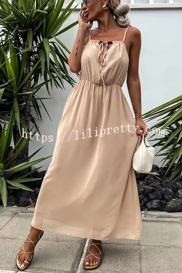 Passionate Sahara Beaded Tie-up Design Loose Maxi Dress