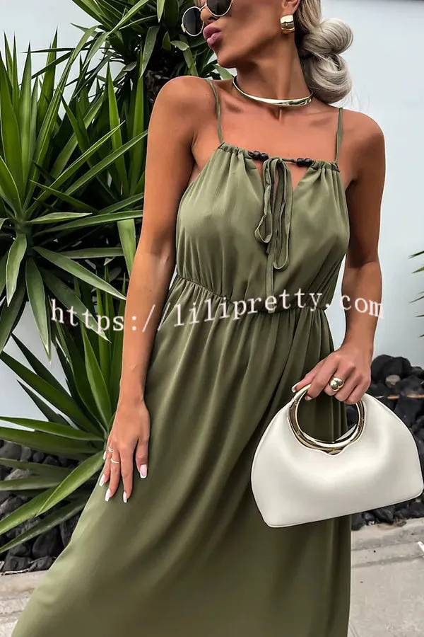 Passionate Sahara Beaded Tie-up Design Loose Maxi Dress