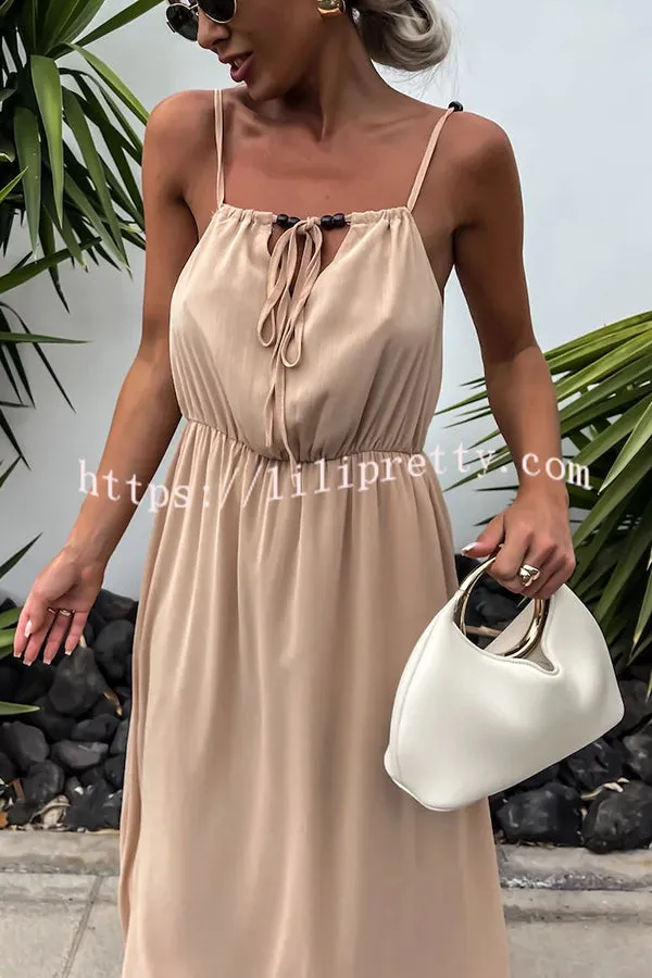 Passionate Sahara Beaded Tie-up Design Loose Maxi Dress