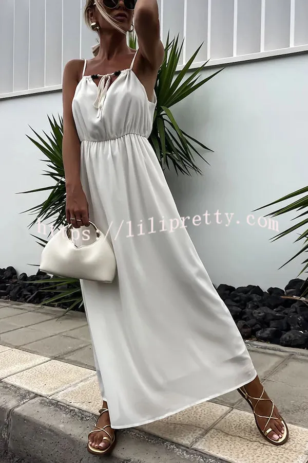 Passionate Sahara Beaded Tie-up Design Loose Maxi Dress