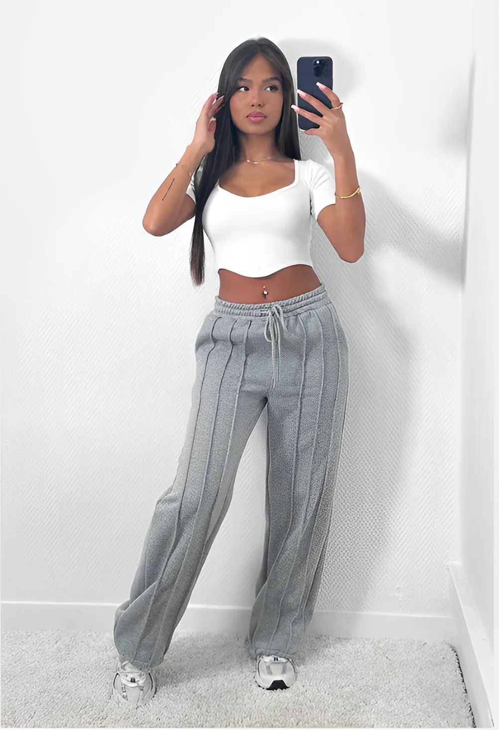 Perle® | Striped Loose Sweatpants