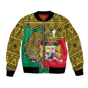 Personalised Benin National Day Bomber Jacket Coat Of Arms With Leopard African Pattern LT14