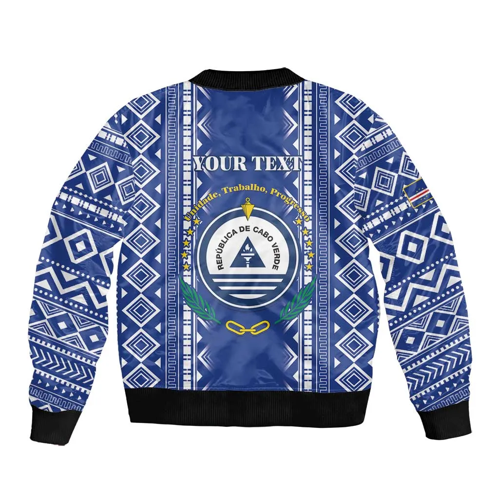 Personalised Cape Verde Bomber Jacket Grey Headed Kingfisher - Coat Of Arms LT15