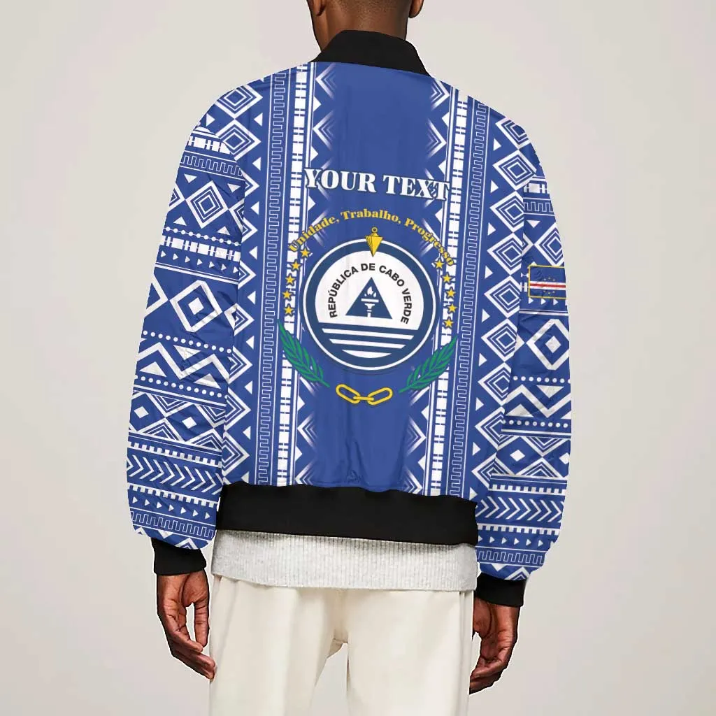 Personalised Cape Verde Bomber Jacket Grey Headed Kingfisher - Coat Of Arms LT15