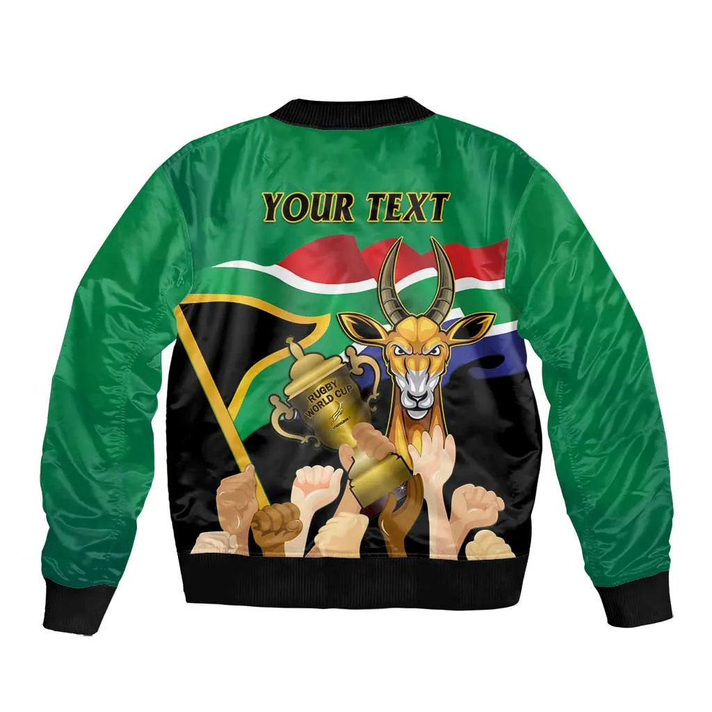 Personalised South Africa Special Holiday Bomber Jacket Springboks Champions Celebration Rugby Is My Soul LT14