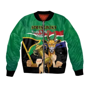 Personalised South Africa Special Holiday Bomber Jacket Springboks Champions Celebration Rugby Is My Soul LT14