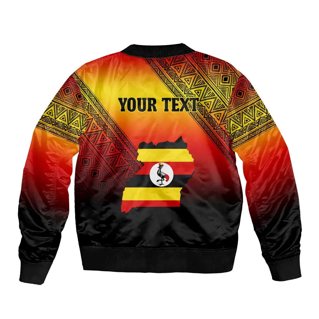 Personalised Uganda Independence Day Bomber Jacket Jamhuri ya Uganda Coat Of Arms LT14