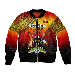 Personalised Uganda Independence Day Bomber Jacket Jamhuri ya Uganda Coat Of Arms LT14