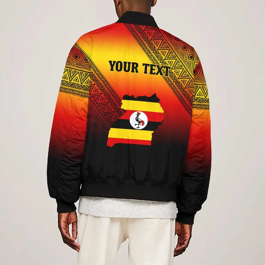 Personalised Uganda Independence Day Bomber Jacket Jamhuri ya Uganda Coat Of Arms LT14