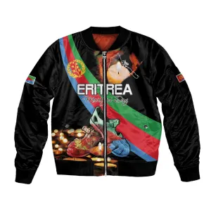 Personalized Eritrea Martyrs Day Sleeve Zip Bomber Jacket Candlelight Vigil Remembering Our Heroes LT15