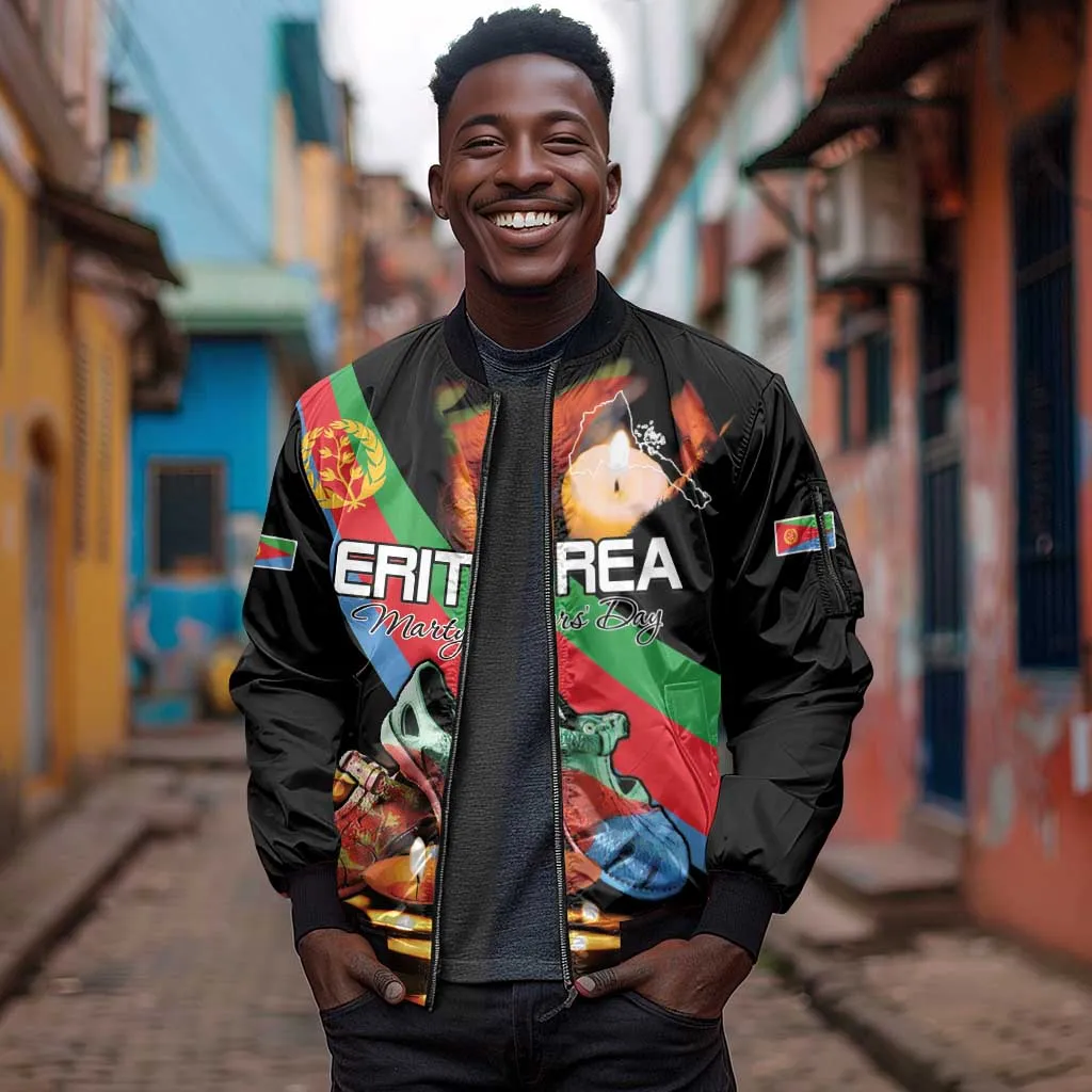 Personalized Eritrea Martyrs Day Sleeve Zip Bomber Jacket Candlelight Vigil Remembering Our Heroes LT15