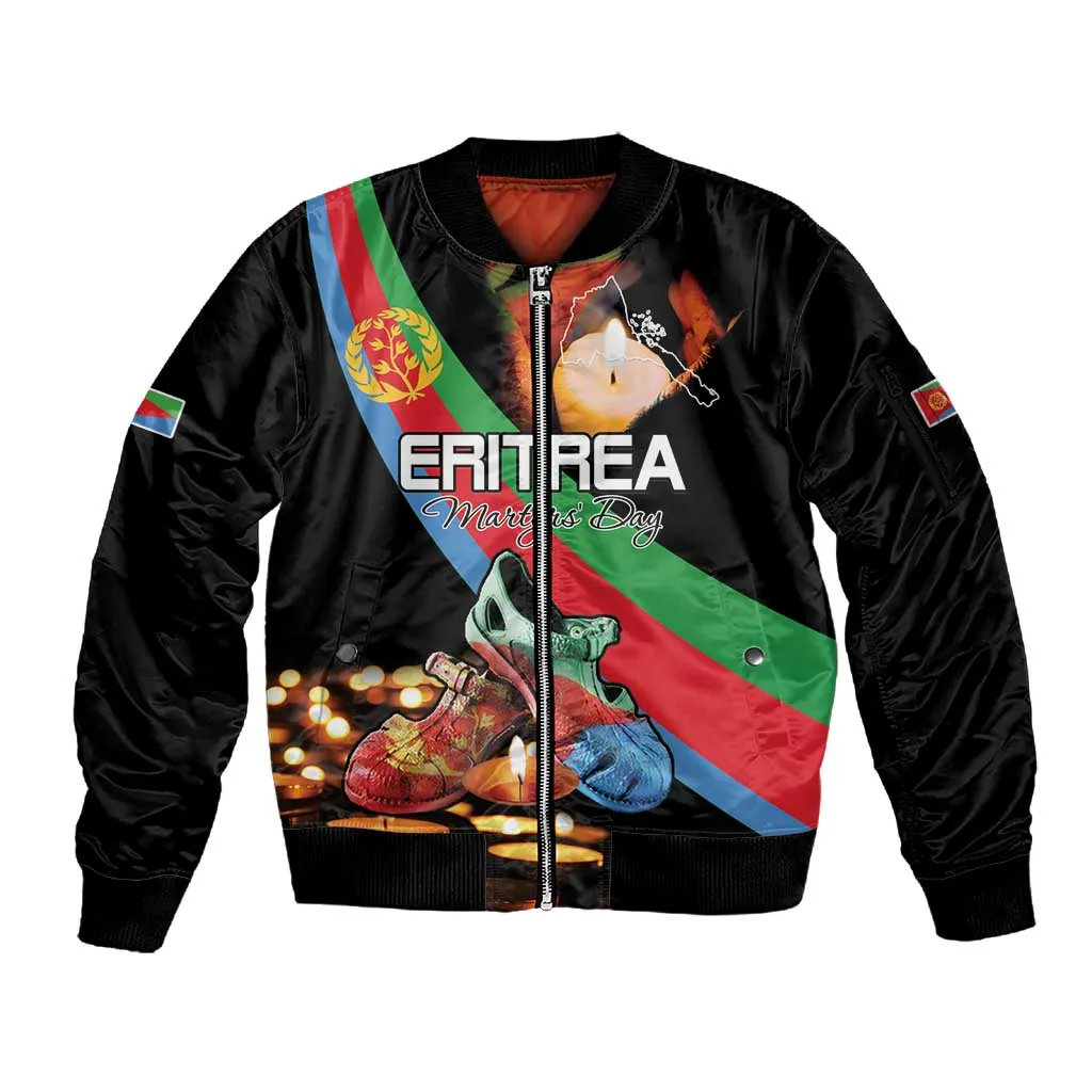 Personalized Eritrea Martyrs Day Sleeve Zip Bomber Jacket Candlelight Vigil Remembering Our Heroes LT15
