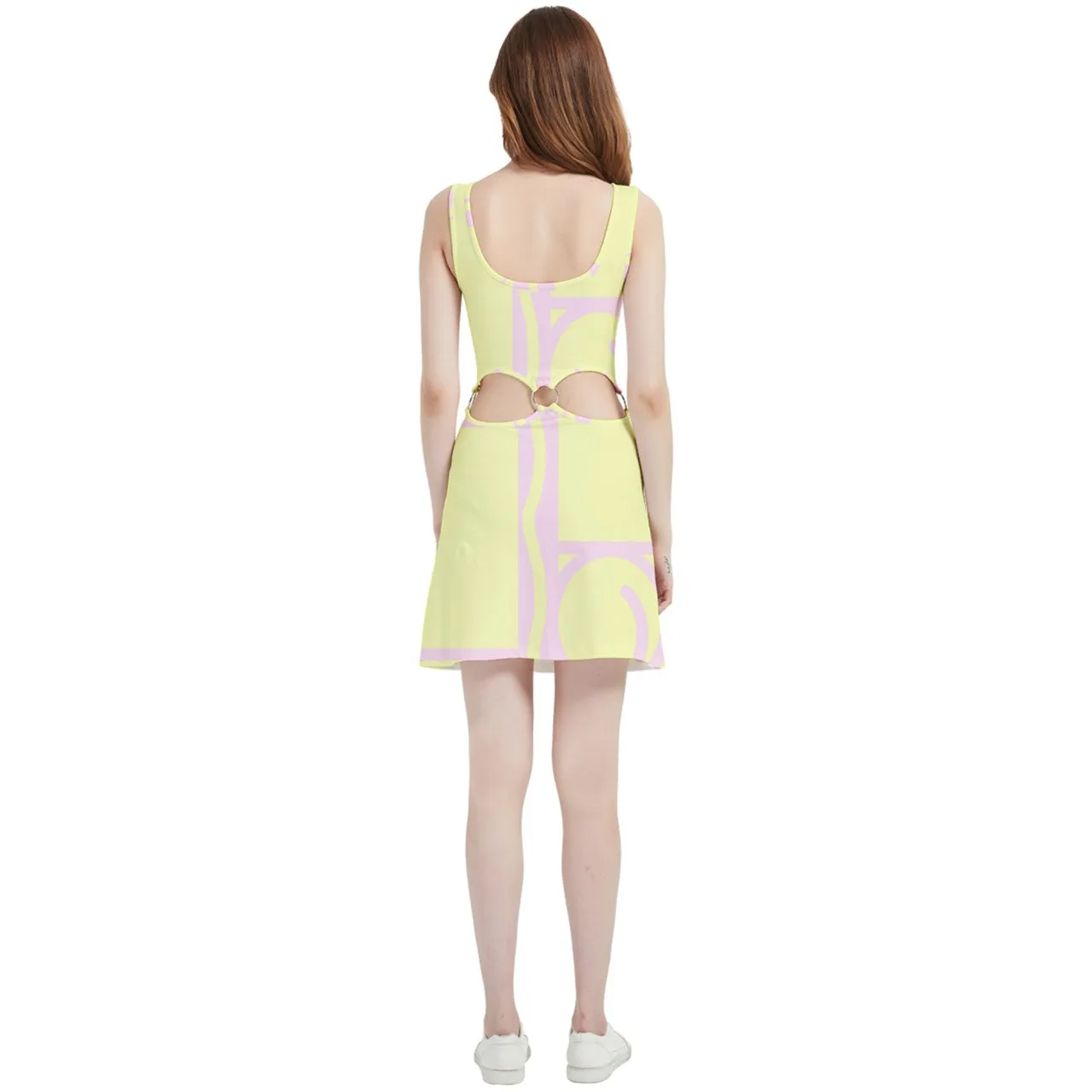 Pink Banana Mod Bubble Velvet Cutout Dress
