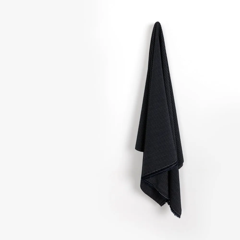 Pinstripe Stretch Viscose - Ink
