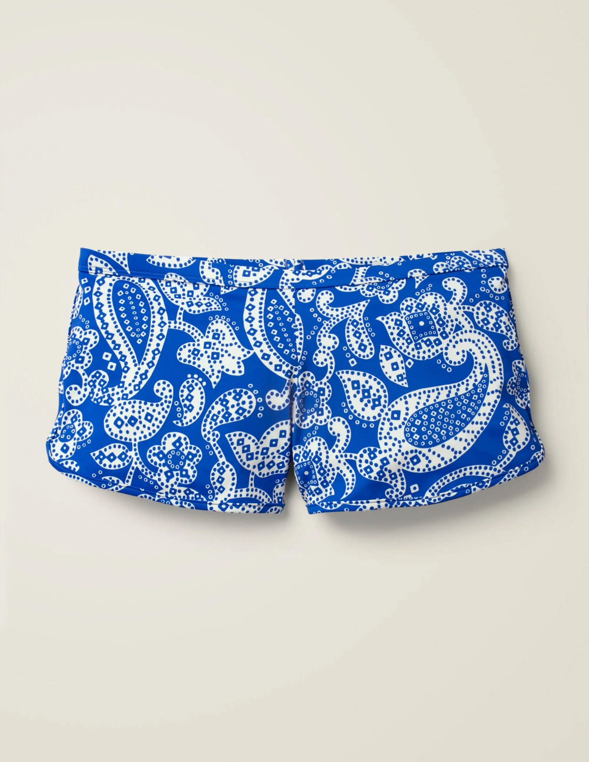 Piping Swim Short-Bold Blue, Spotty Paisley