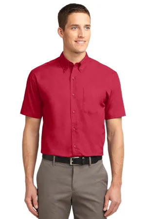 Port Authority Tall Short Sleeve Easy Care Shirt. TLS508 Red/ Light Stone Tall