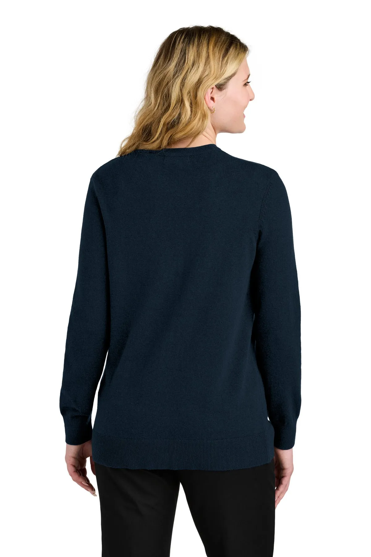 Port Authority Women's Easy Care Button-Up Cardigan Sweater LSW4150 River Blue Navy