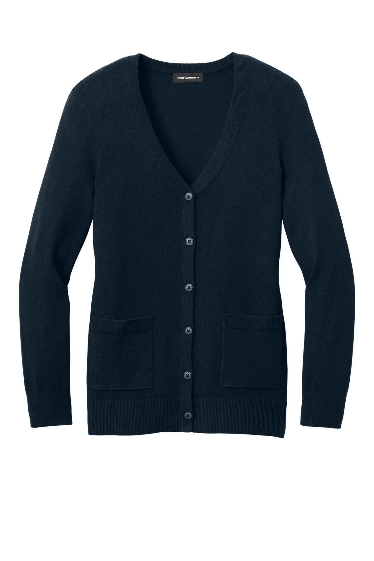 Port Authority Women's Easy Care Button-Up Cardigan Sweater LSW4150 River Blue Navy
