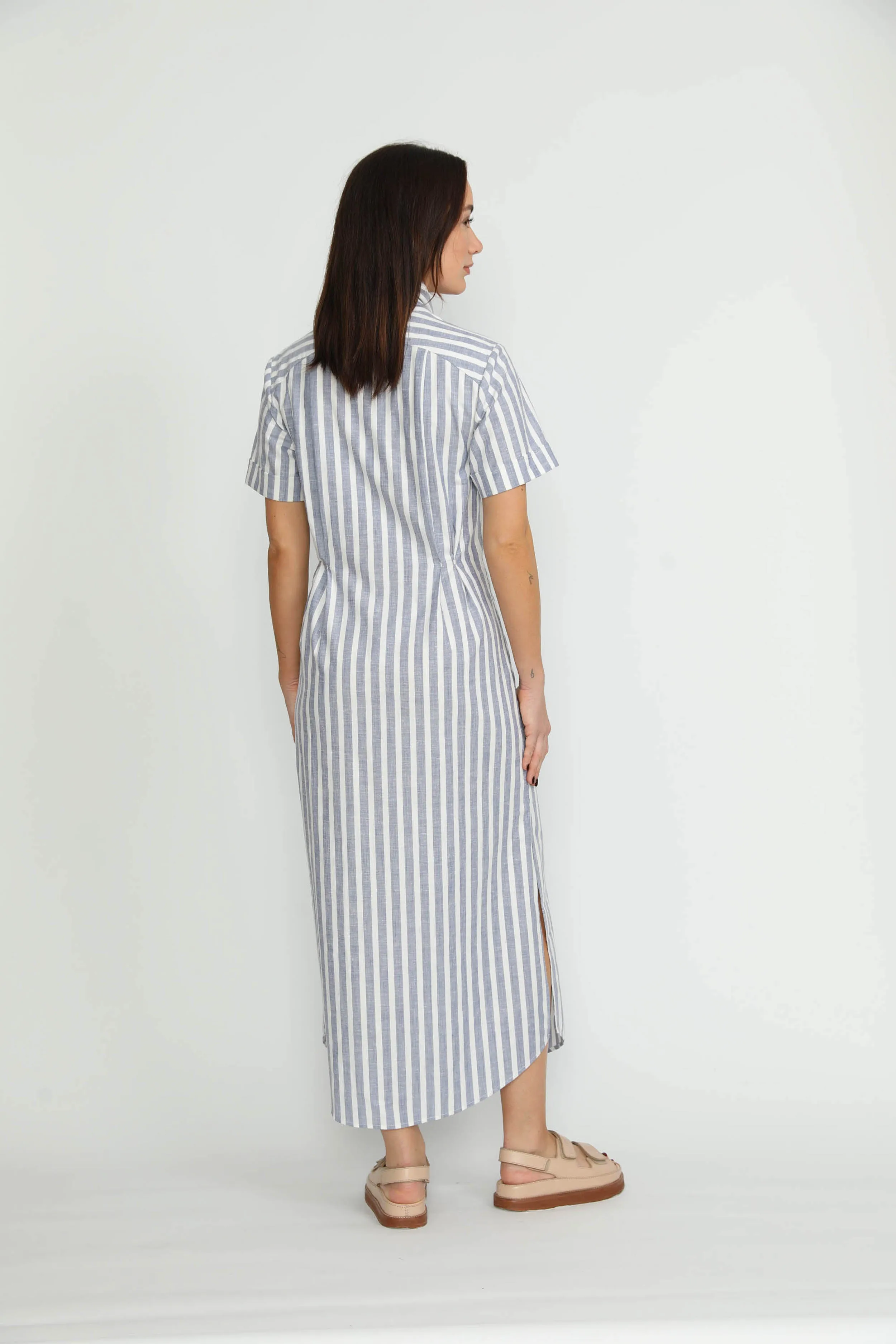 Port Dress - Port Relaxed Maxi Chambray Stripe Dress