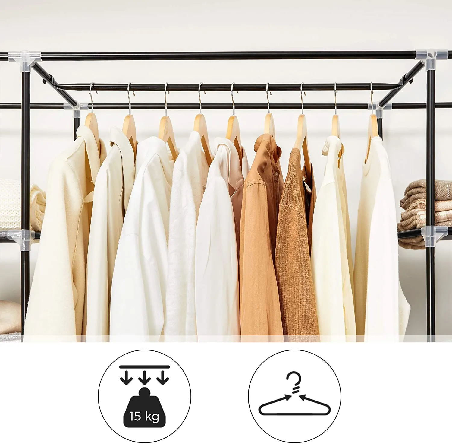 Portable Wardrobe Clothes Storage Organiser (Black)