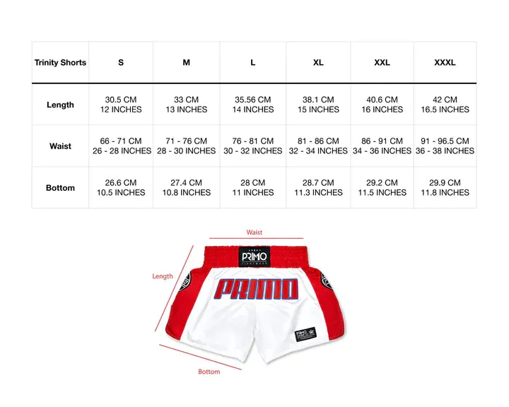 Primo Trinity Series Microfiber Muay Thai Shorts - Red