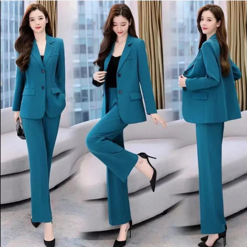Professional Elegant Blazers Coat   Pants  Korean Suit