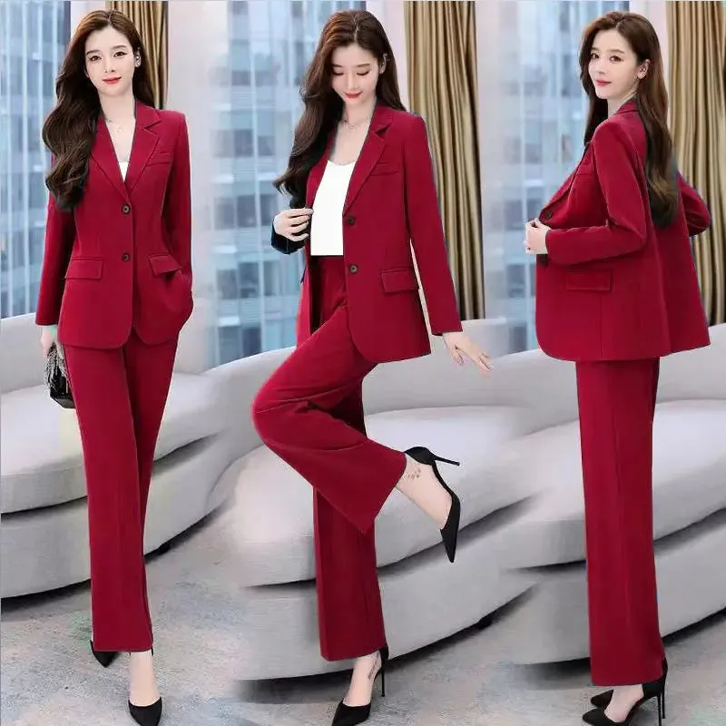 Professional Elegant Blazers Coat   Pants  Korean Suit