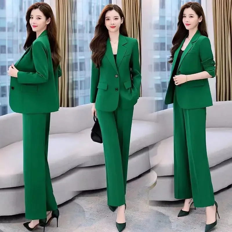 Professional Elegant Blazers Coat   Pants  Korean Suit