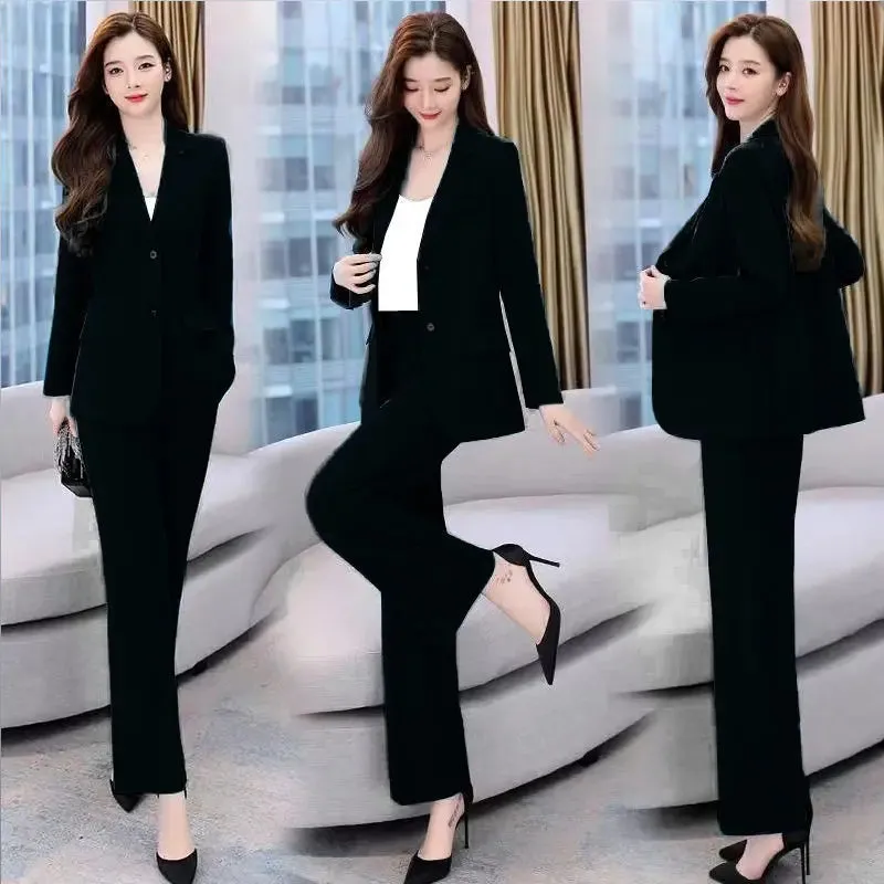 Professional Elegant Blazers Coat   Pants  Korean Suit