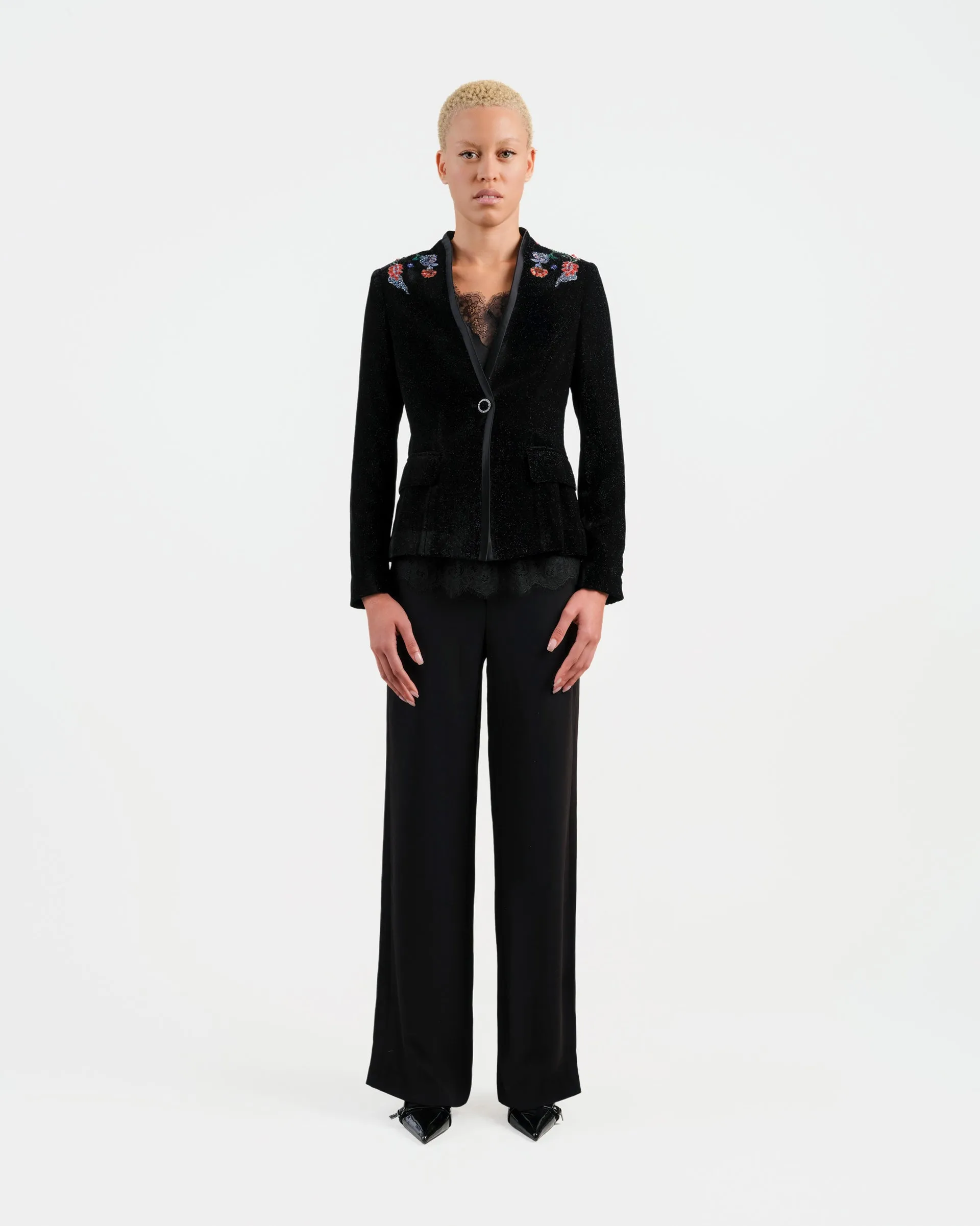 Prosperity Embroidered Velvet Blazer