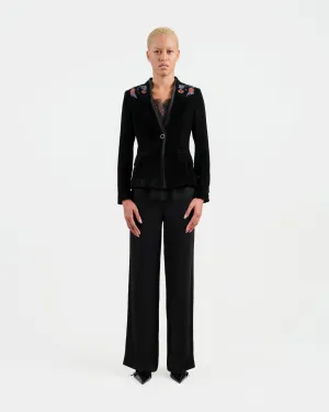 Prosperity Embroidered Velvet Blazer