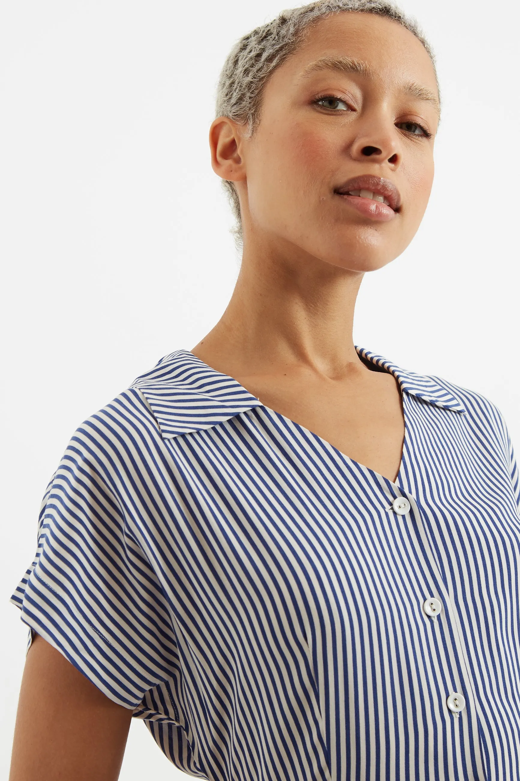 Prudence School Stripe Laced Back Mini Dress
